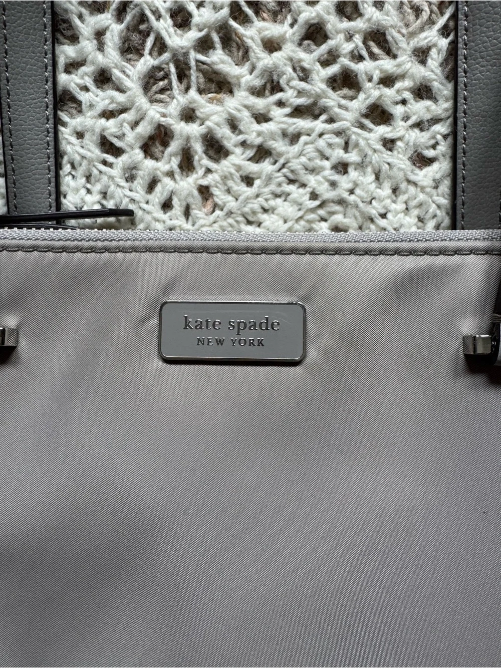 Kate Spade Dawn Medium Triple Gusset Nylon Satchel Bag  Icedslate Tote Bag